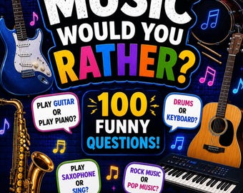 Music Would You Rather Printable Game 8x10 in, 12 Pages PDF Download