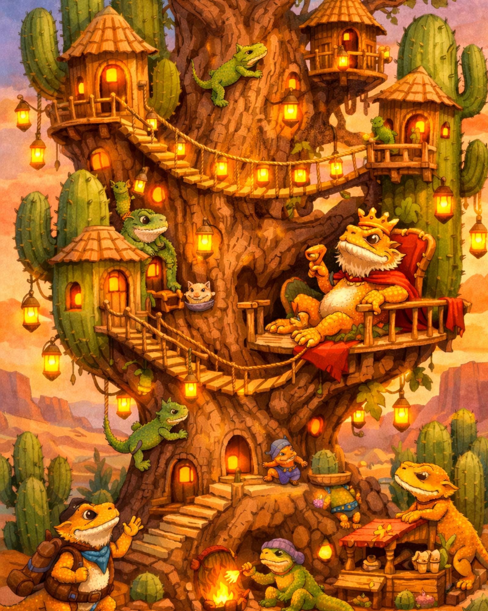 Reptile Treehouse - Etsy Fantasy Treehouse - Reptile Hide and Climb - Vertical engagement and‎ enrichment main image 0