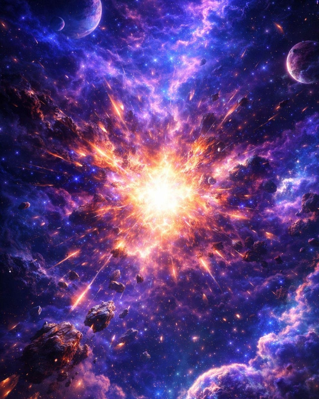 Cosmic Explosion Wall Art, Abstract Space Burst Print, 8x10 Digital ...