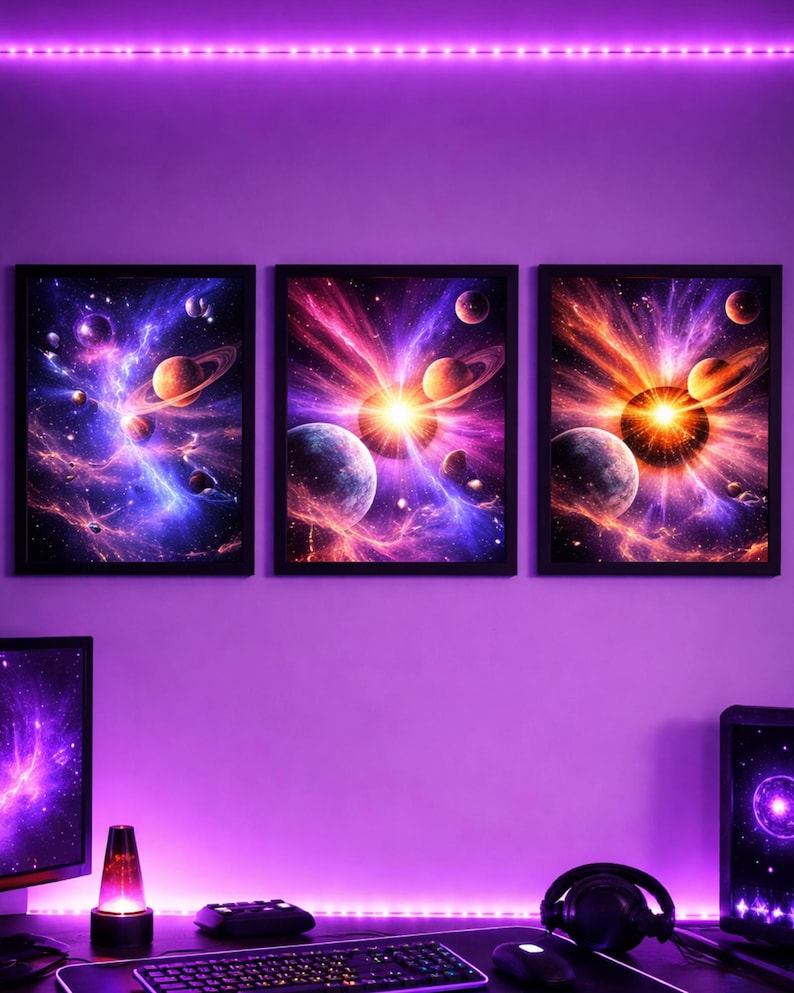 Cosmic Space Wall Art Printable, Galaxy Planet Digital Download ...