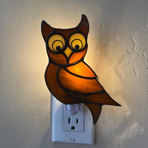 Stained Glass Owl Night Light