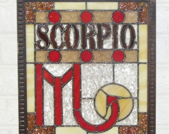 Stained Glass Scorpio Panel