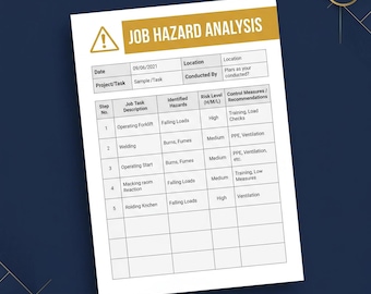 Análisis de riesgos laborales para grúas móviles según OSHA: Plantilla editable de plan de izamiento y aparejo / Formulario Word para construcción (descarga digital)