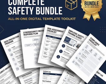 Kit básico de seguridad en la construcción de OSHA: 25 plantillas/programas editables esenciales, análisis de riesgos laborales y charlas de seguridad (Word) (descarga digital)