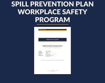 OSHA Spill Prevention Plan: Editable Workplace Safety Program (Digital Download)