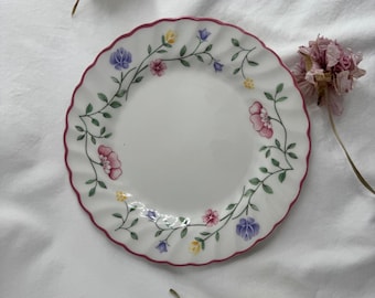 Vintage Floral Plate: Candle Holder, Beeswax Drip Catcher, Trinket Dish