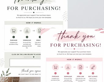 Digital nedladdningsinstruktion Canva redigerbar mall Digitala produkter, Produktförsäljarmall, Etsy Mockup Guidesida, Malllänk PDF