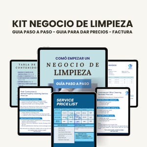Kit Negocio de Limpieza | Guía para Emprender + Listas de Precios + Plantillas Editables på Canva