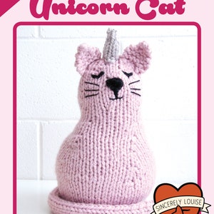 Unicorn Cat PDF Knitting Pattern image 1