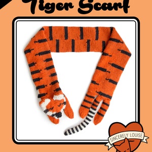Tiger Scarf Digital PDF Knitting Pattern image 1
