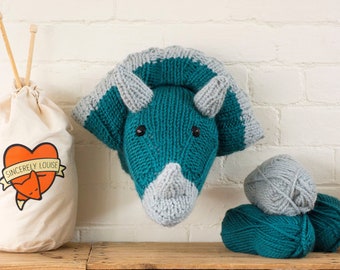 Giant Triceratops Head Knitting Kit