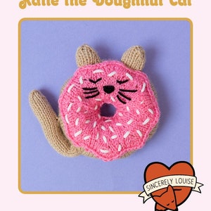 Doughnut Cat Digital PDF Knitting Pattern image 1