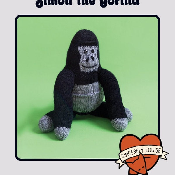 Simon the Gorilla  - Digital PDF Knitting Pattern