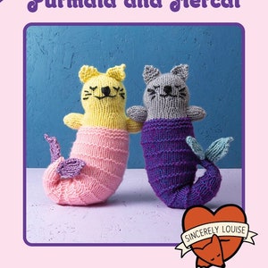 Purmaid and Mermaid Cat Digital PDF Knitting Pattern image 1