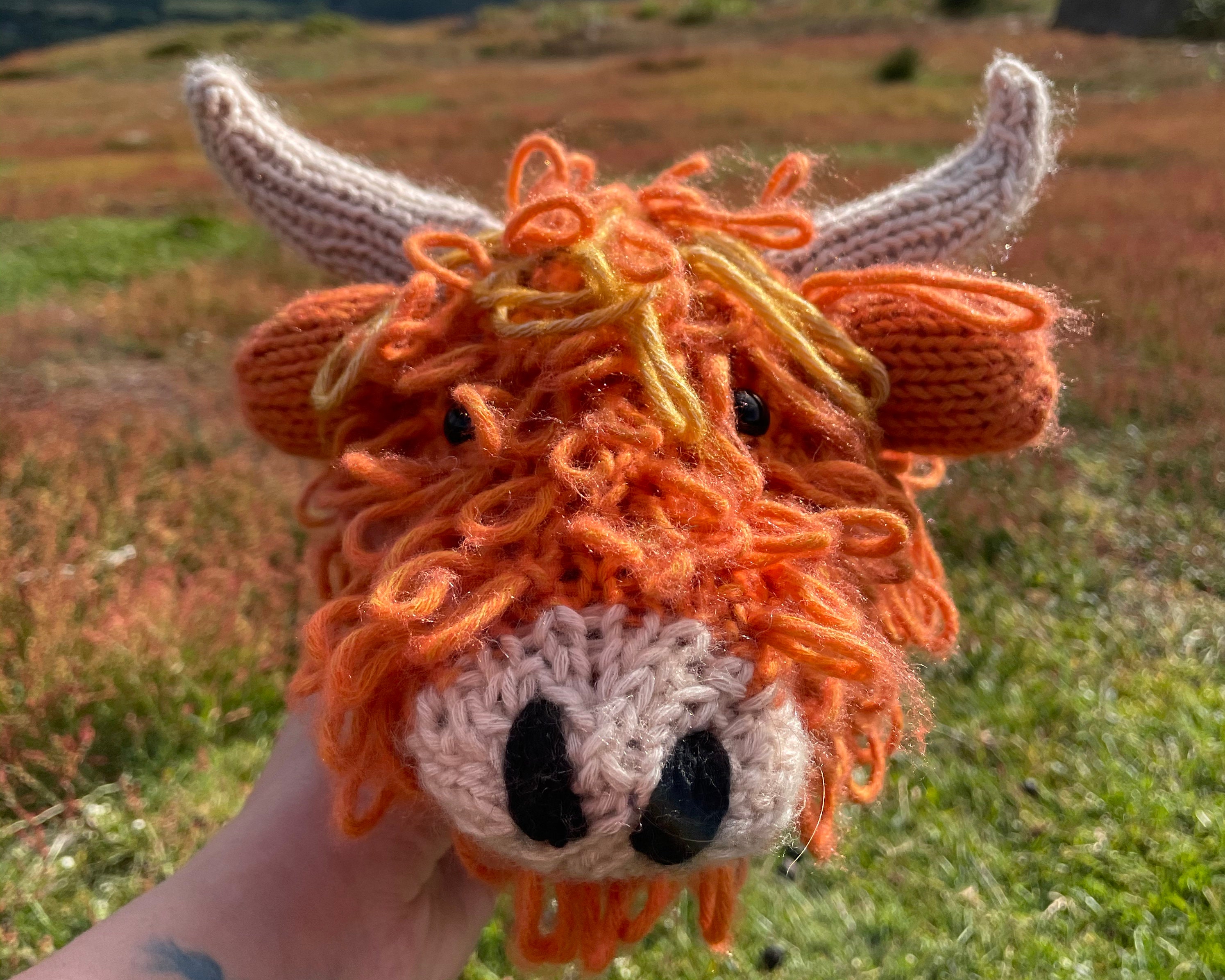 Mini Highland Cow Head Knitting Kit Orange Etsy
