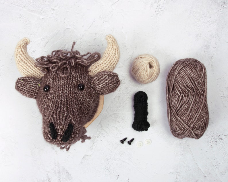 Bison / Buffalo Head Digital PDF Knitting Pattern image 6