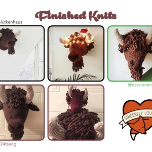 Bison / Buffalo Head Digital PDF Knitting Pattern image 8