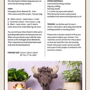 Bison / Buffalo Head Digital PDF Knitting Pattern image 2