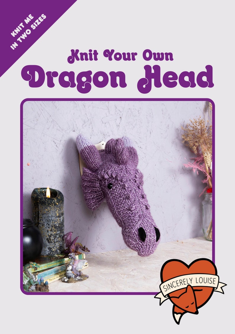 Dragon Head Digital PDF knitting pattern image 1