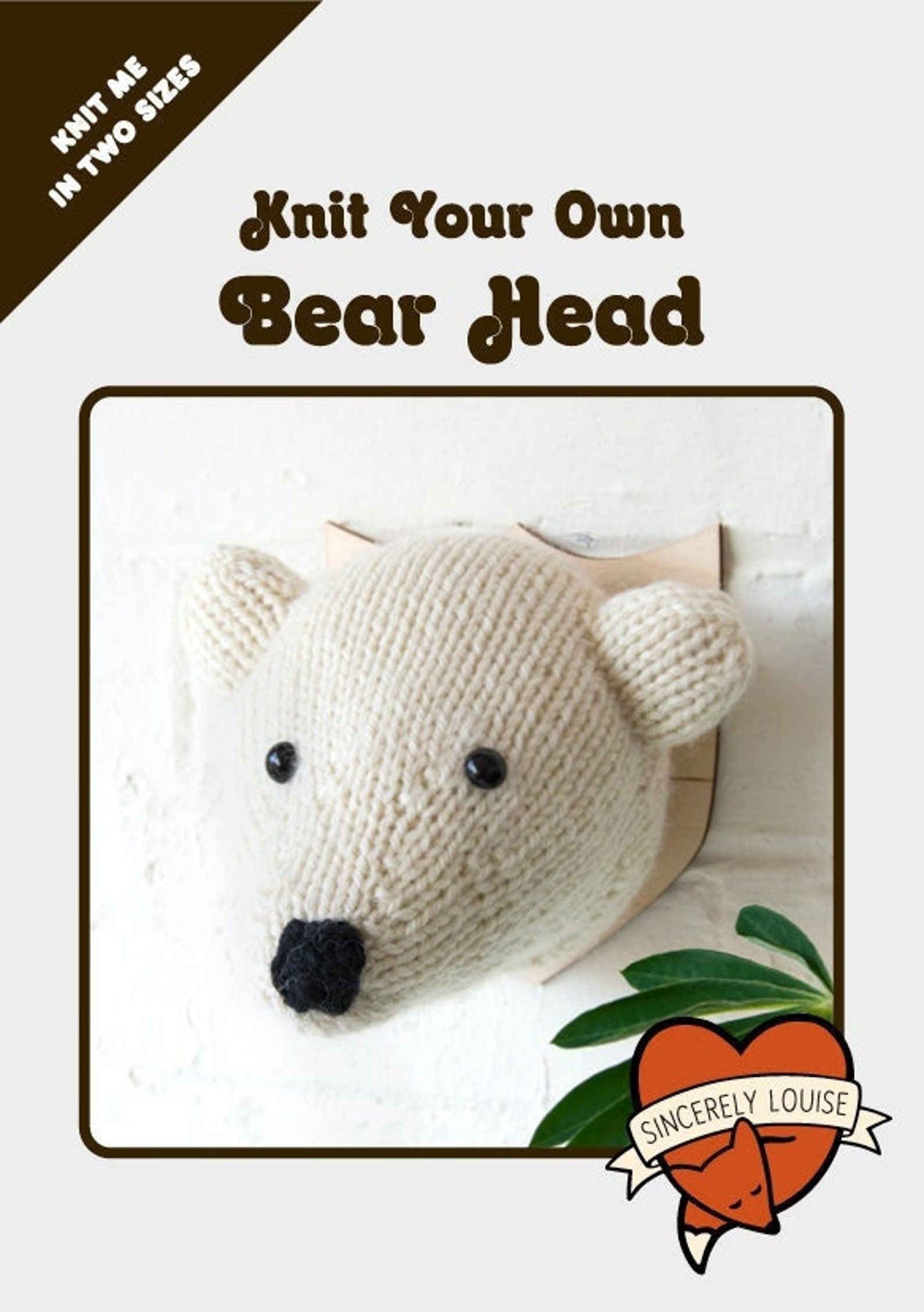Bear Head - Digital PDF Knitting Pattern - Etsy