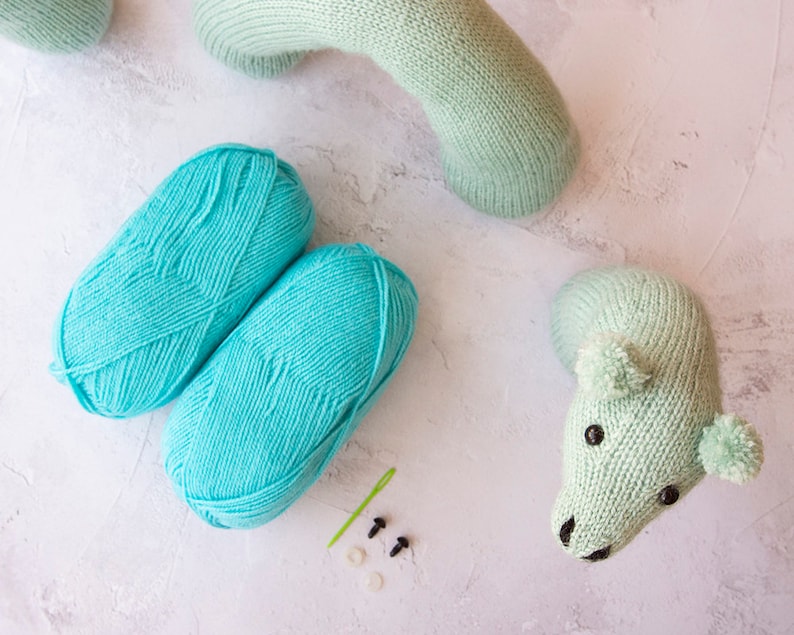 Desk Loch Ness Knitting Kit Aqua Blue