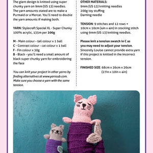 Purmaid and Mermaid Cat Digital PDF Knitting Pattern image 4