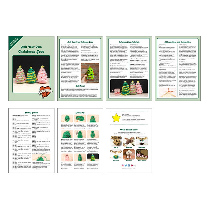 Christmas Tree Knitting Kit Set of Three 画像 3