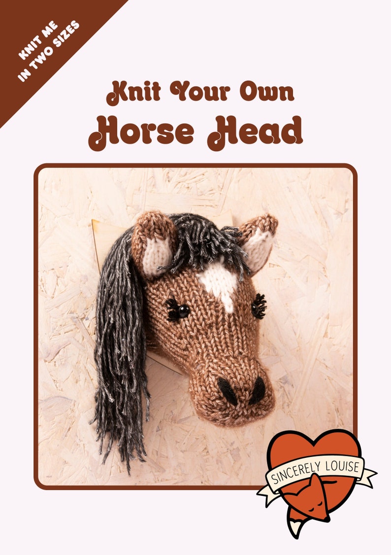 Horse Head Digital PDF Knitting Pattern Etsy