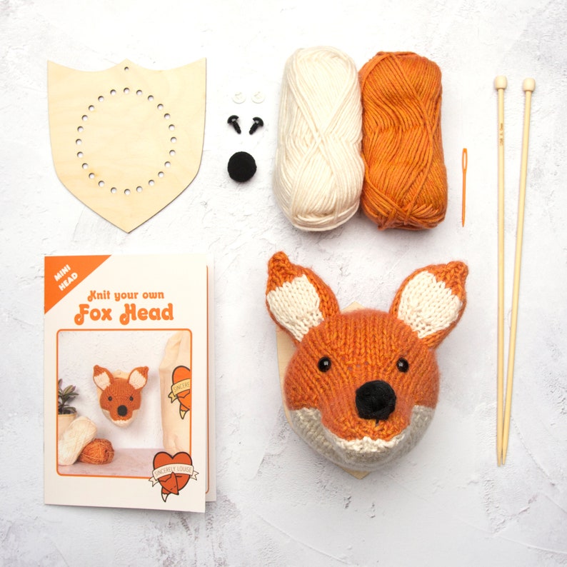 Mini Fox Head Knitting Kit image 2