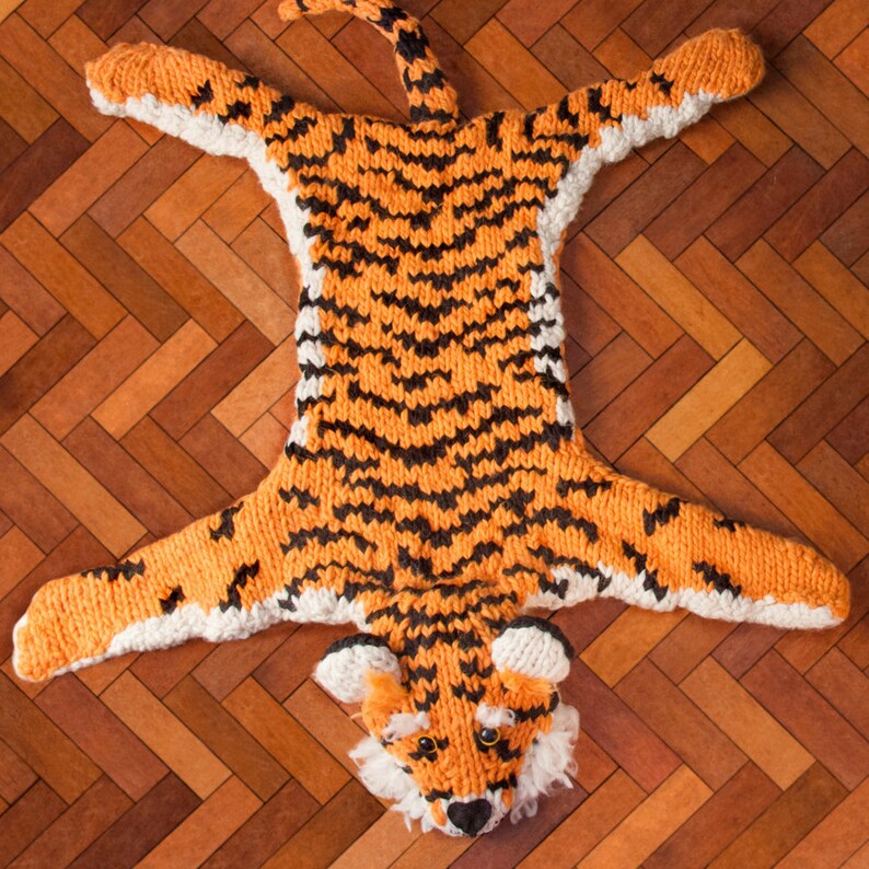 Giant Tiger Rug 'Faux Taxidermy Knits' Knitting Kit Etsy
