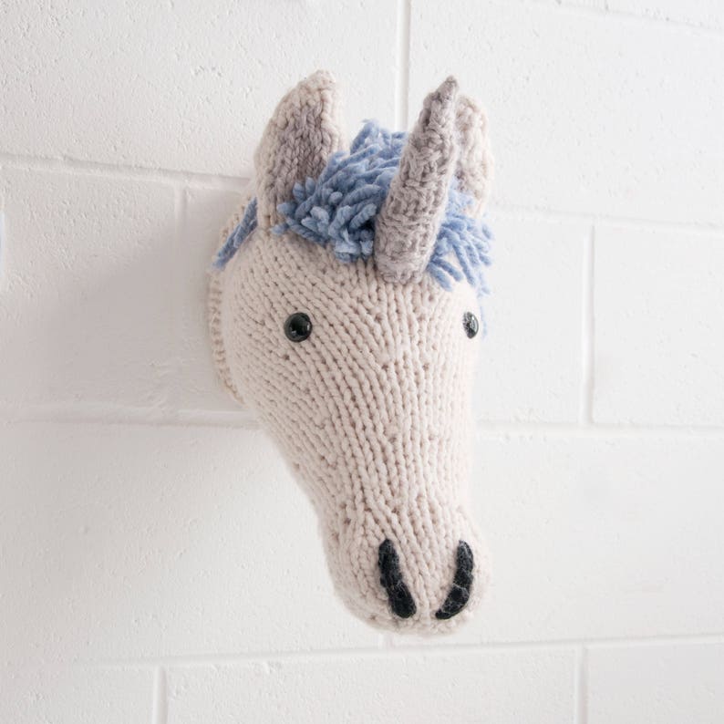 Giant Unicorn Head Knitting Kit Cream image 5
