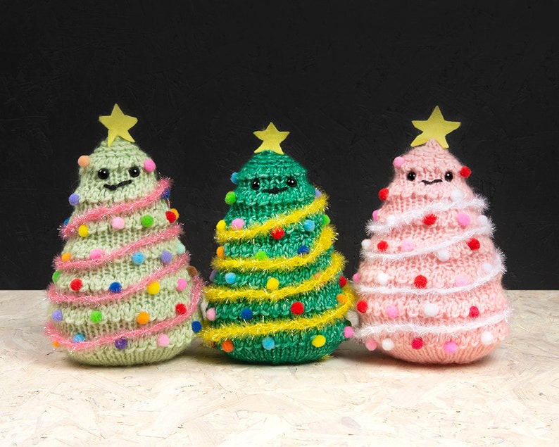 Christmas Tree Knitting Kit Set of Three Set of Three