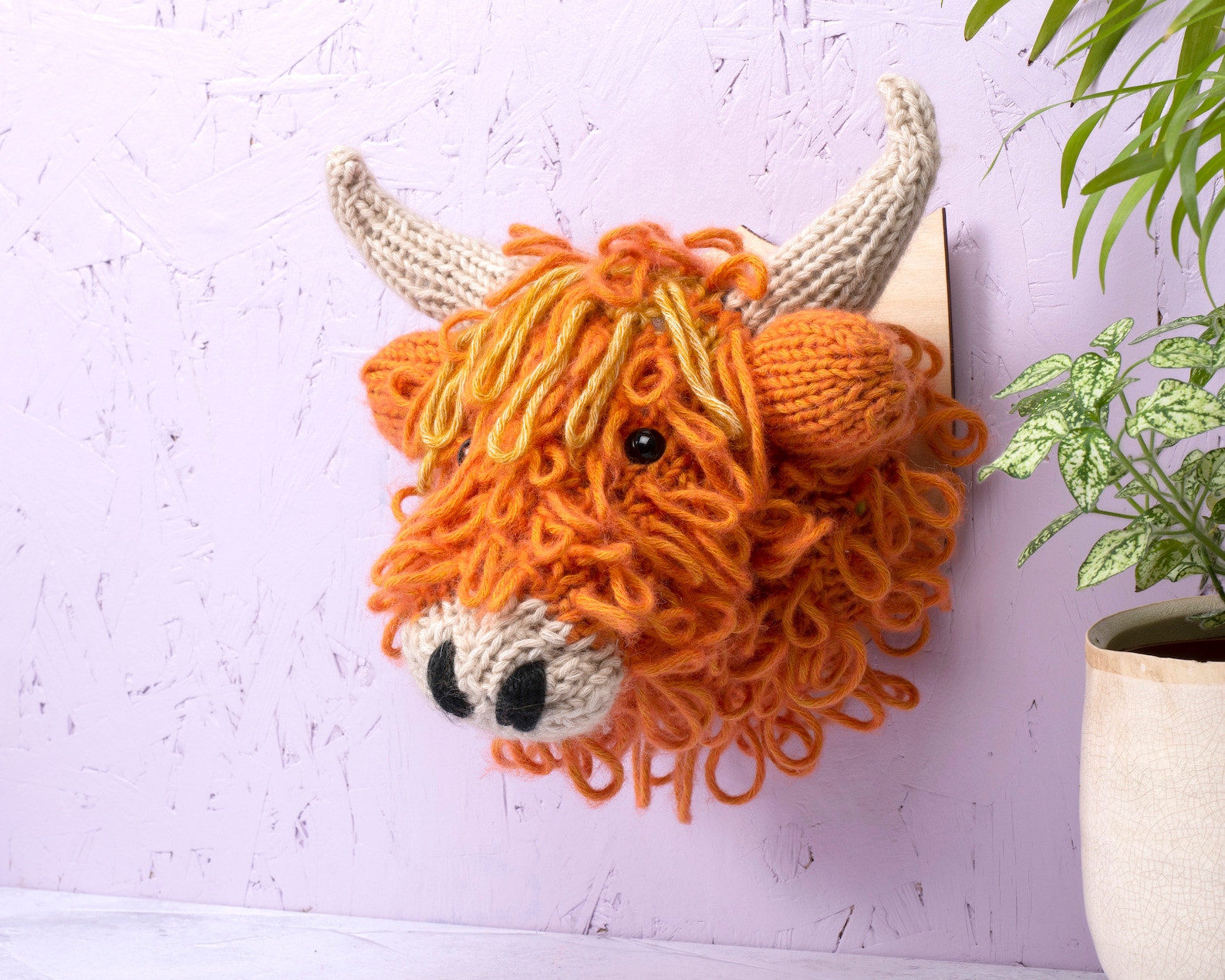 Mini Highland Cow Head Knitting Kit Etsy UK