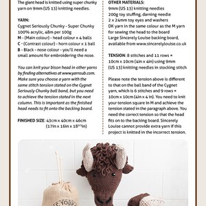 Bison / Buffalo Head Digital PDF Knitting Pattern image 3