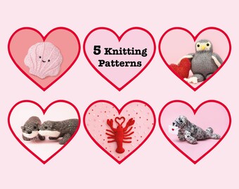 Valentine's Collection - 5 Digital PDF Knitting Patterns