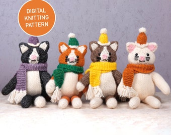 Cat in a Woolly Hat Digital PDF Knitting Pattern