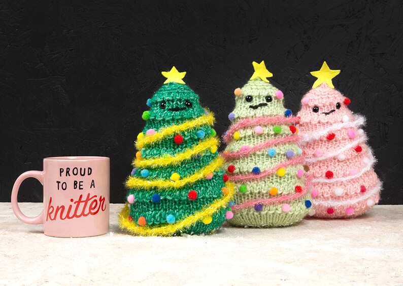 Christmas Tree Knitting Kit Set of Three 画像 2