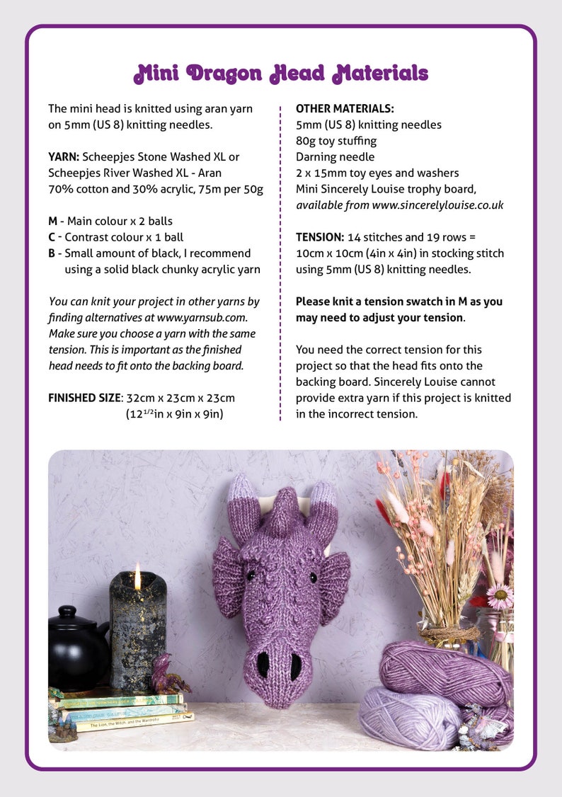 Dragon Head Digital PDF knitting pattern image 3