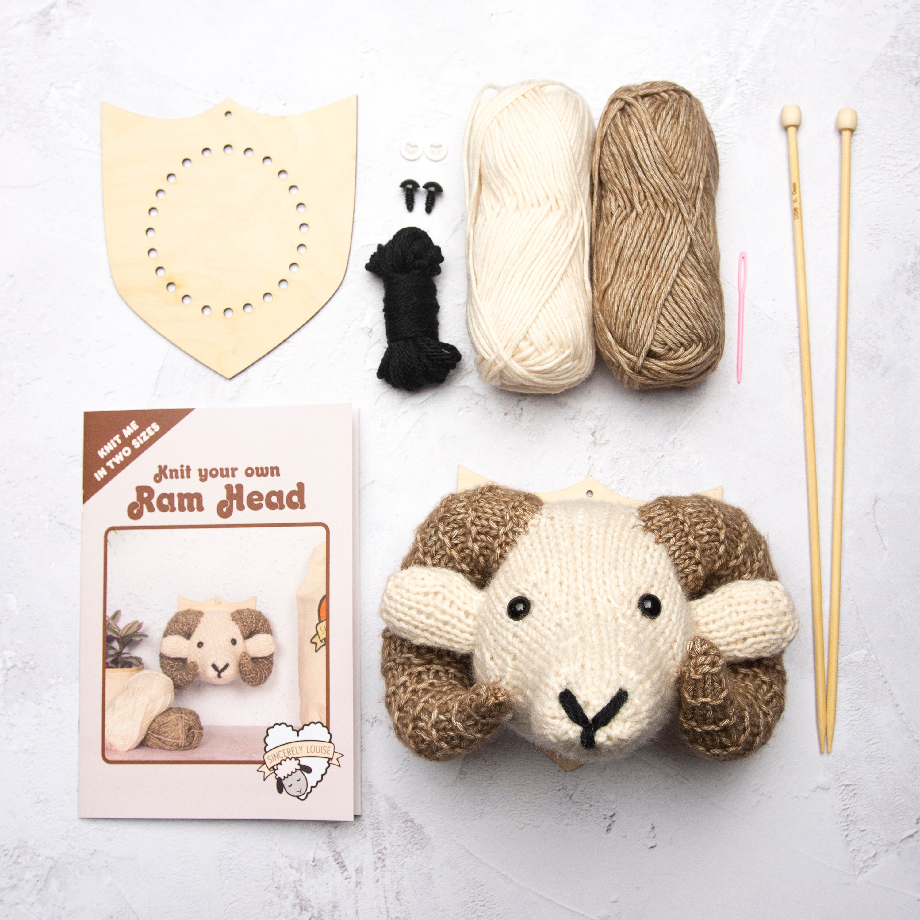 Mini Ram Head Knitting Kit - Etsy