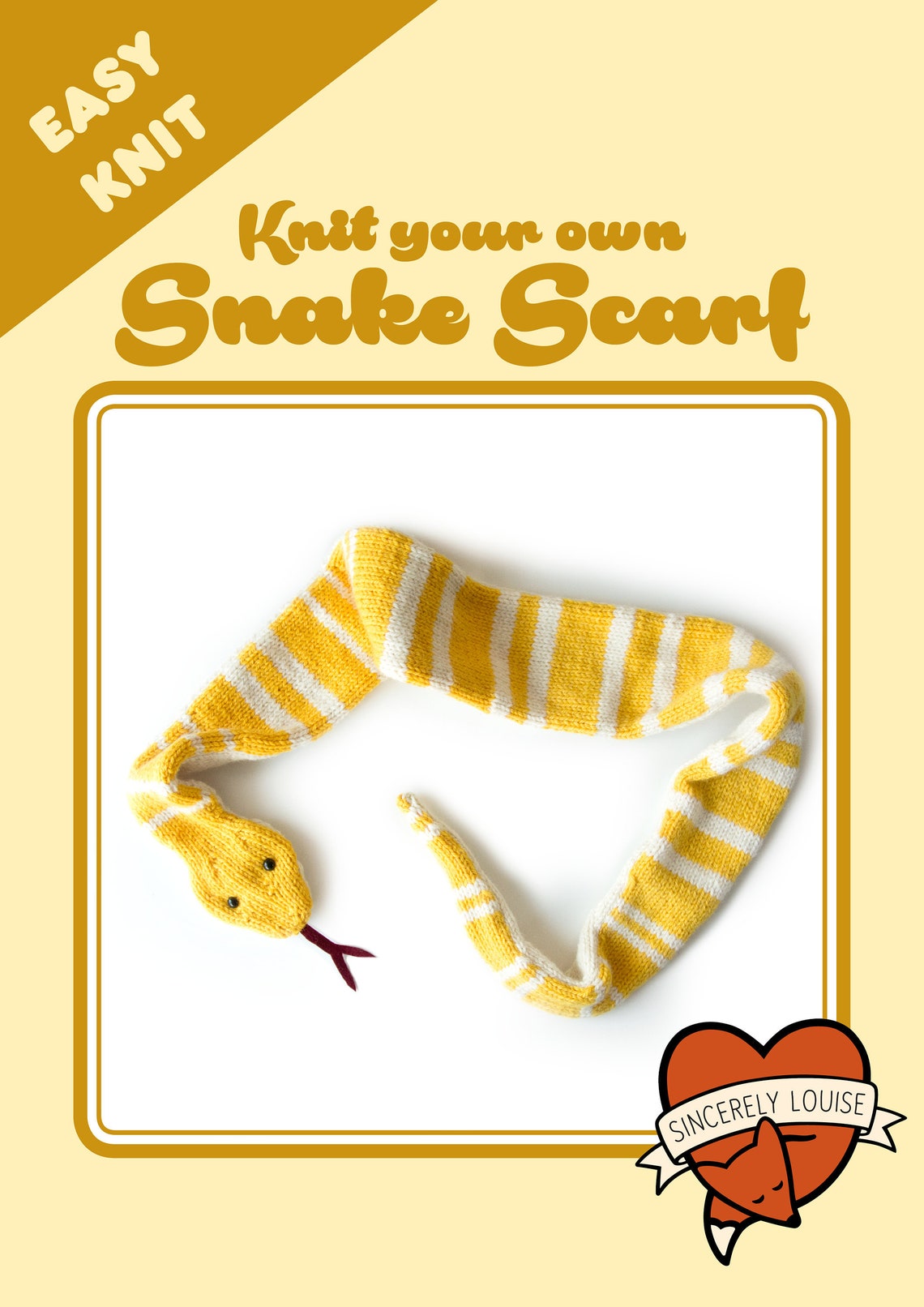 Snake Scarf Digital PDF Knitting Pattern Etsy