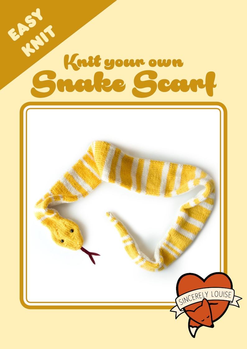 Snake Scarf Digital PDF Knitting Pattern Etsy