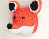 Fox Head - Faux Hand Knitted to Order Taxidermy Wall Piece