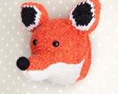 Fox Head - Faux Hand Knitted to Order Taxidermy Wall Piece