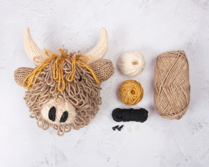 Highland Cow Head Digital PDF Knitting Pattern image 8