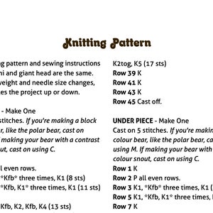Bear Head - Digital PDF Knitting Pattern - Etsy