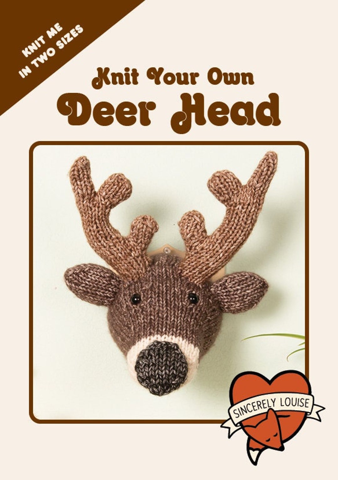 Deer Head - Digital PDF Knitting Pattern - Etsy