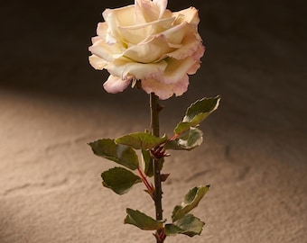 Handmade Realistic Rose Stem, Everlasting Botanical Flower, Luxury Floral Decor