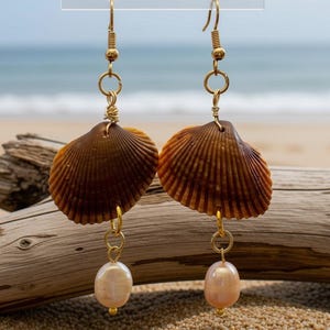 Golden Sunset Shell Earrings