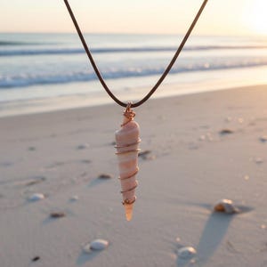 Copper Spiral Auger Shell Necklace