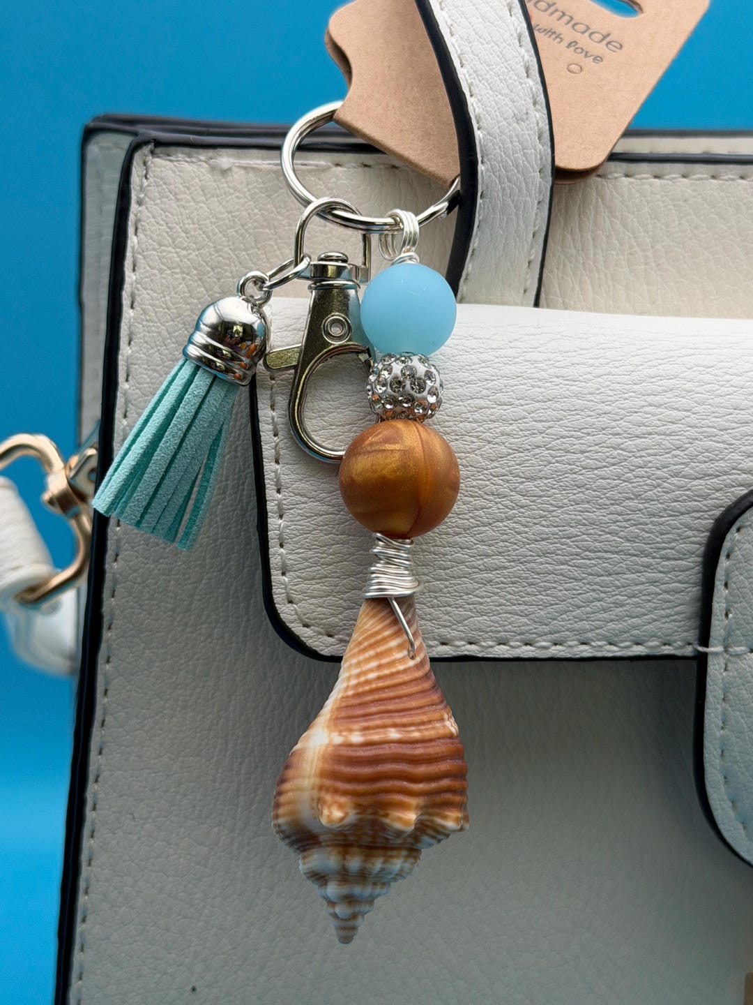 Coach Shell Charm Coastal Bag Conch Shell Charm – Handmade Beach Accessory - Etsy